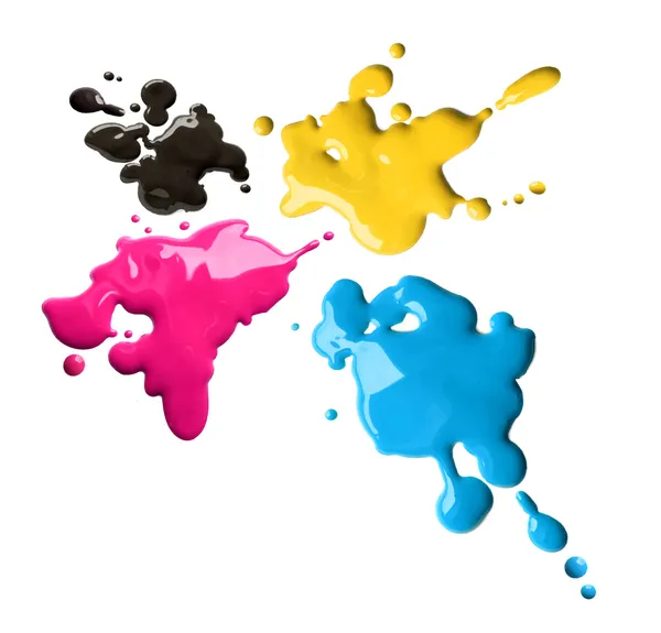 Cmyk color splashes — Stock Photo, Image