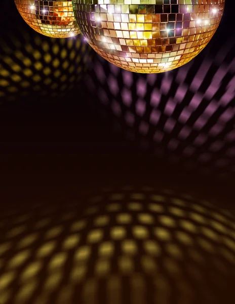 ゴールデン ディスコのミラーボール — ストック写真