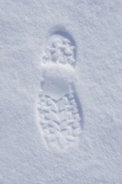 在雪中引导足迹 — 图库照片