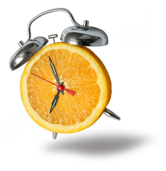Orange alarm clock ringing — Stock Photo, Image