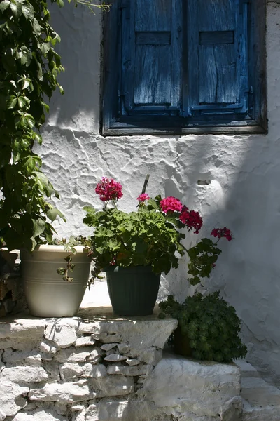 Grecki okno — Zdjęcie stockowe