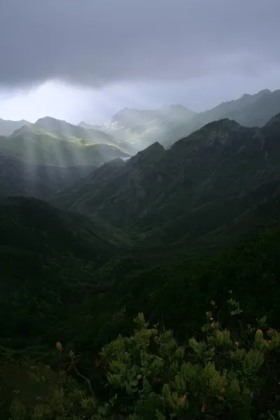 stock image Light on distant mountains