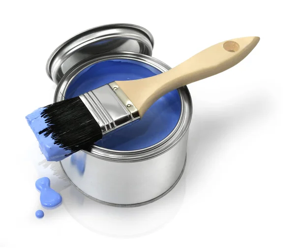 Paint brush and can — Stock Photo, Image
