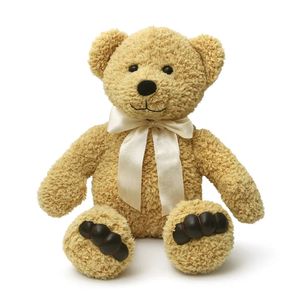 Glücklicher Teddybär sitzt — Stockfoto