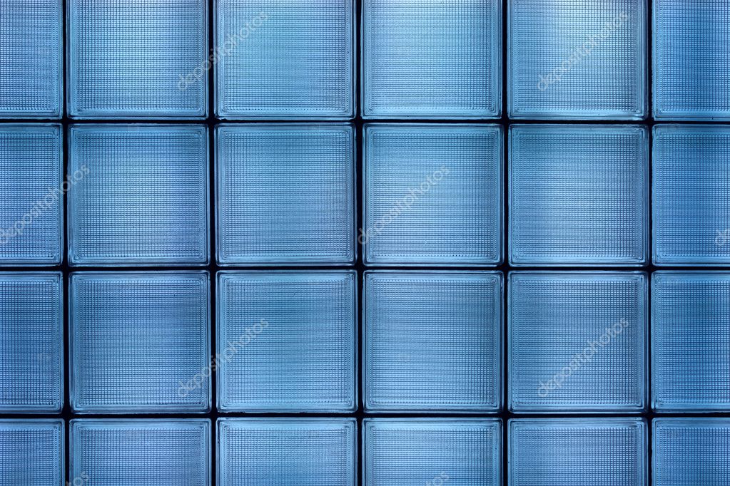 Blue Glass Tile Wall Stock Photo By, Square Glass Tiles