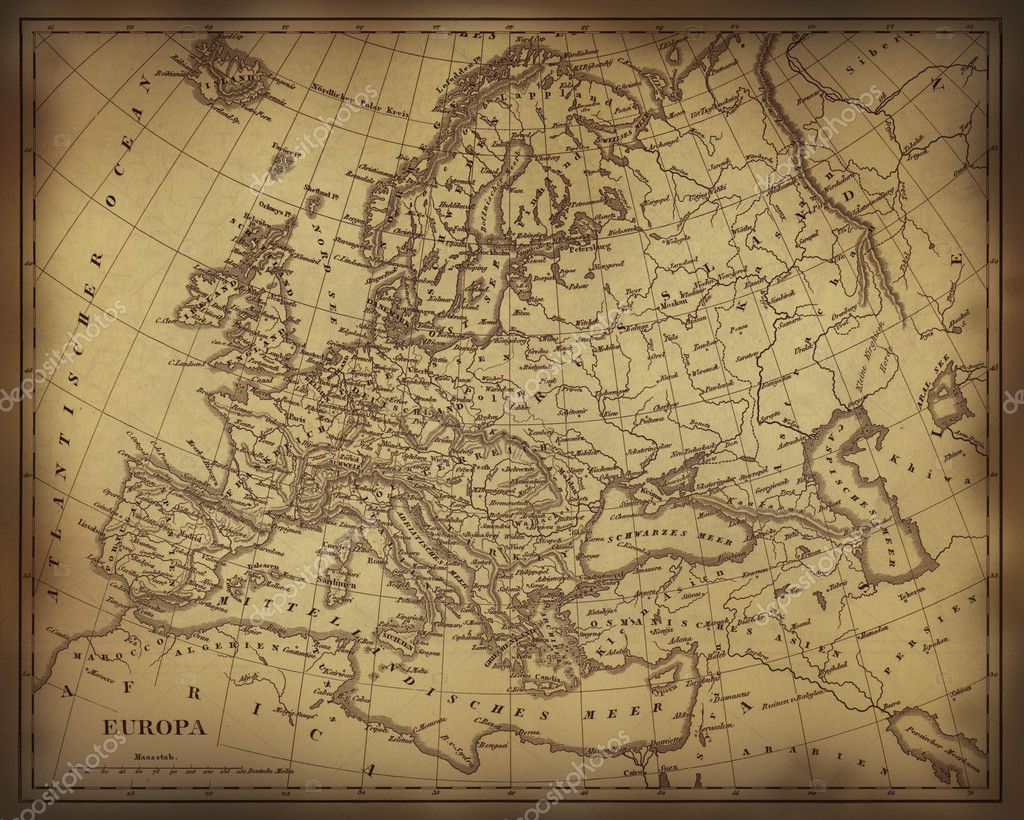 carte ancienne de l'europe — Photographie anterovium ...
