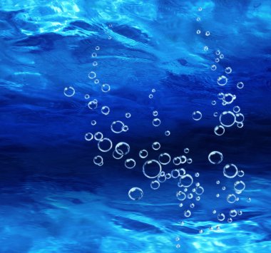 Bubbles deep blue underwater clipart