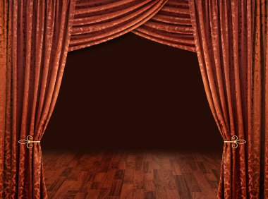 Copper red theatre courtains clipart