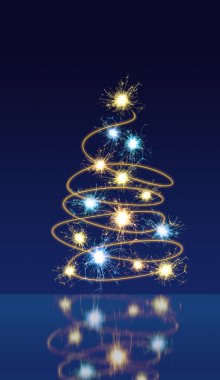 Sparkling christmas tree clipart