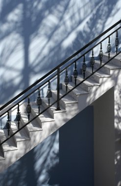 Stairs in blue clipart