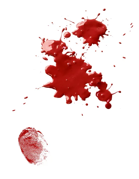 Blood stains and fingerprint — Stock Photo, Image