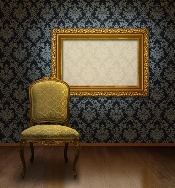 Klassieke stoel en frame — Stockfoto