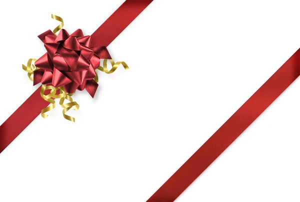 Diagonale rood en goud gift wrap — Stockfoto