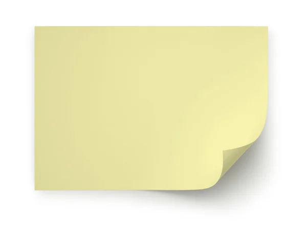 Yellow note pad paper curled — Stock Photo, Image