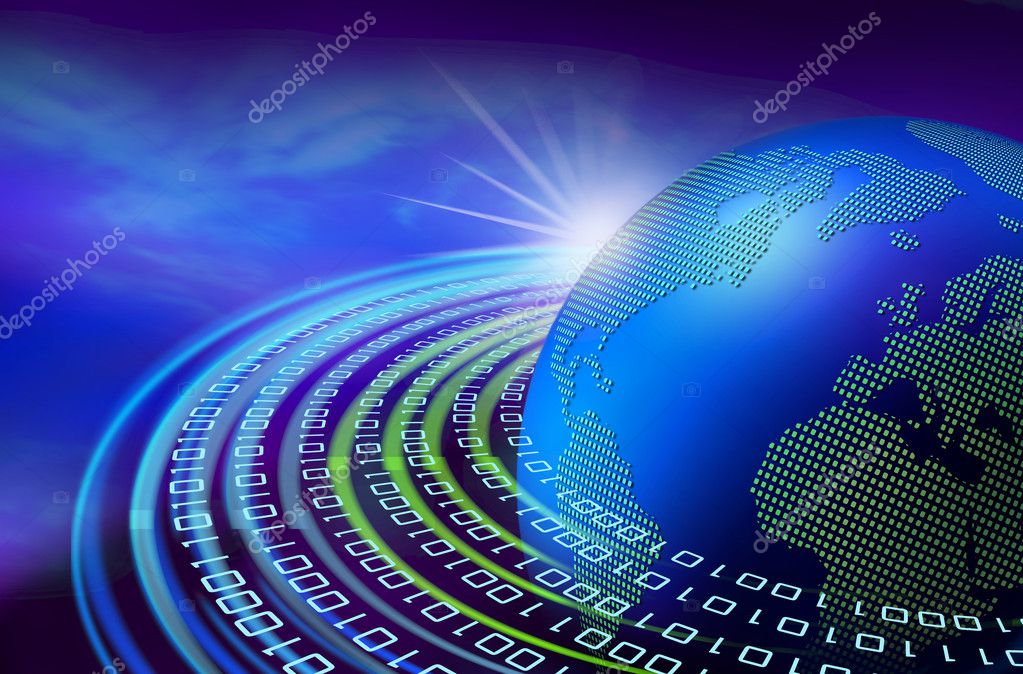 Digital dawn on earth — Stock Photo © anterovium #9388479