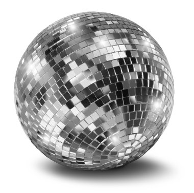 Silver disco mirror ball clipart