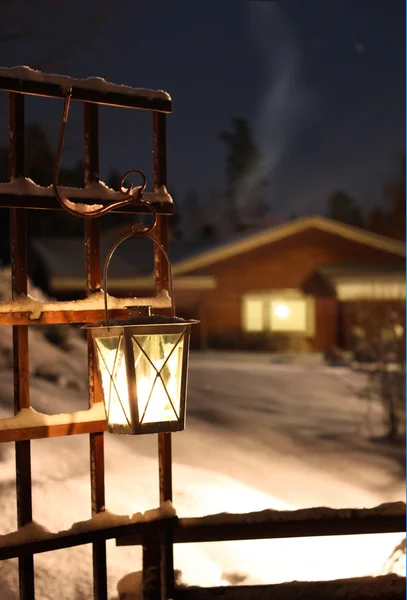 Light in candle lantern — Stock Photo, Image