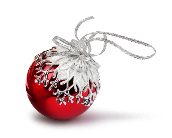 分離された赤いクリスマス ボール — ストック写真