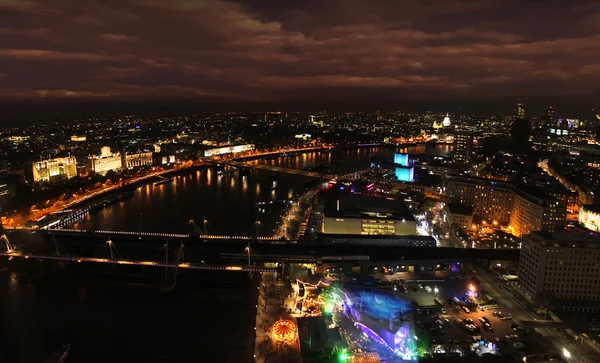 stock image London Thames night panorama