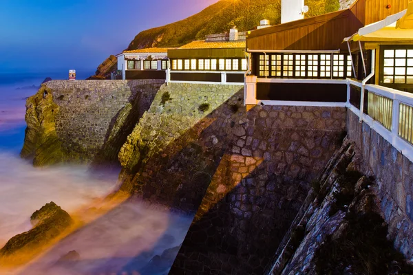 stock image House on a cliff on sunset, Portugal.