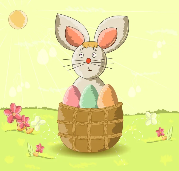 复活节兔子的背景 — 图库矢量图片