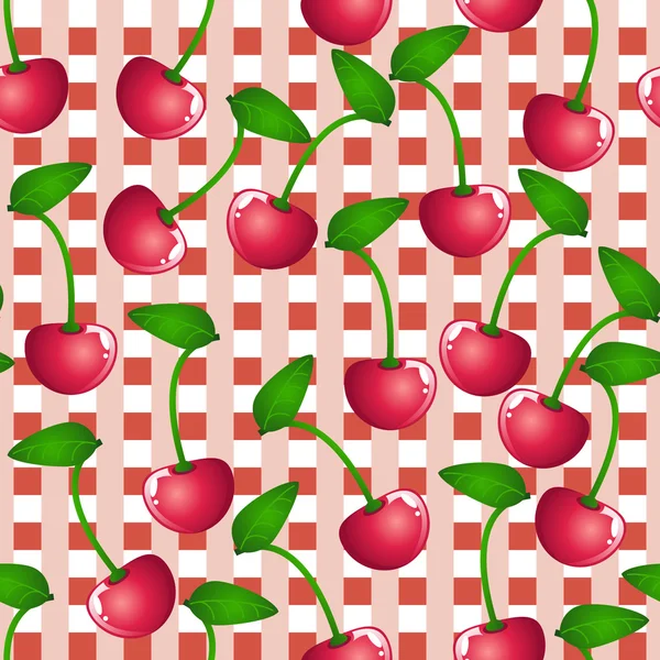 Seamless background with cherries — Stock Vector