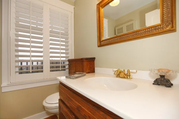Trópusi klasszikus fürdőszoba a fehér mosogató — Stock Fotó
