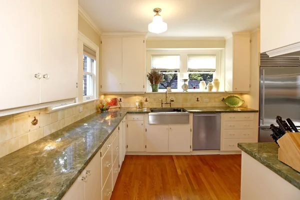 Luxury white large antuqie old kitchen — Stock Photo, Image