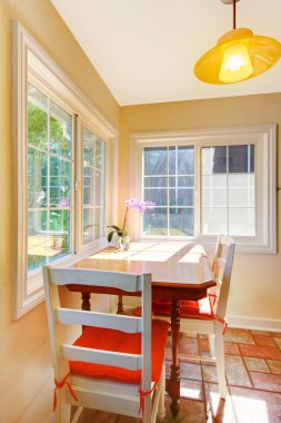 Dining room breakfast area in a small kitchen. clipart