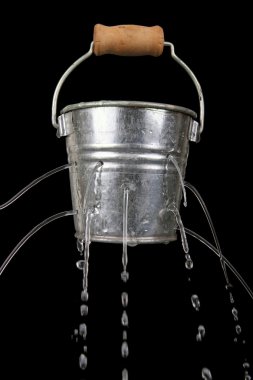 Bucket with holes clipart