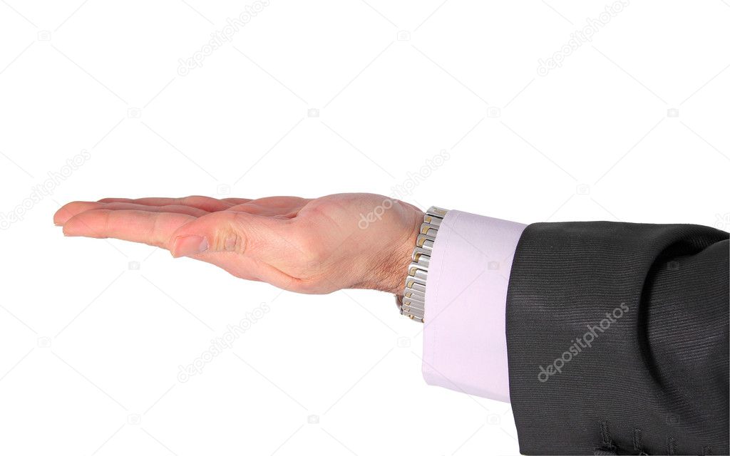 Businessman reaching out