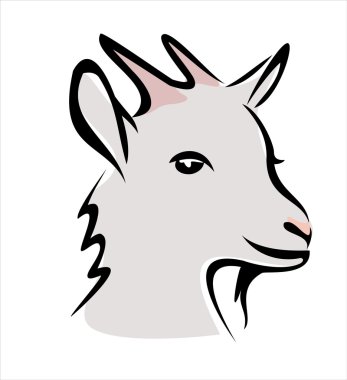 Happy goat portrait clipart