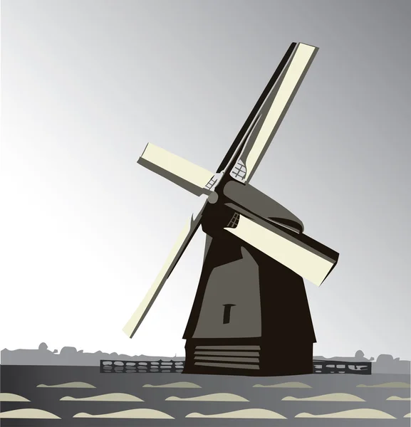 Větrný mlýn — Stockový vektor