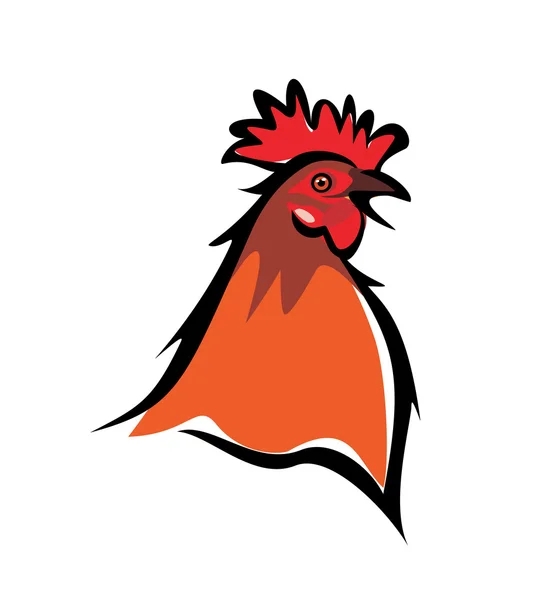 Coq, portrait de poulet — Image vectorielle