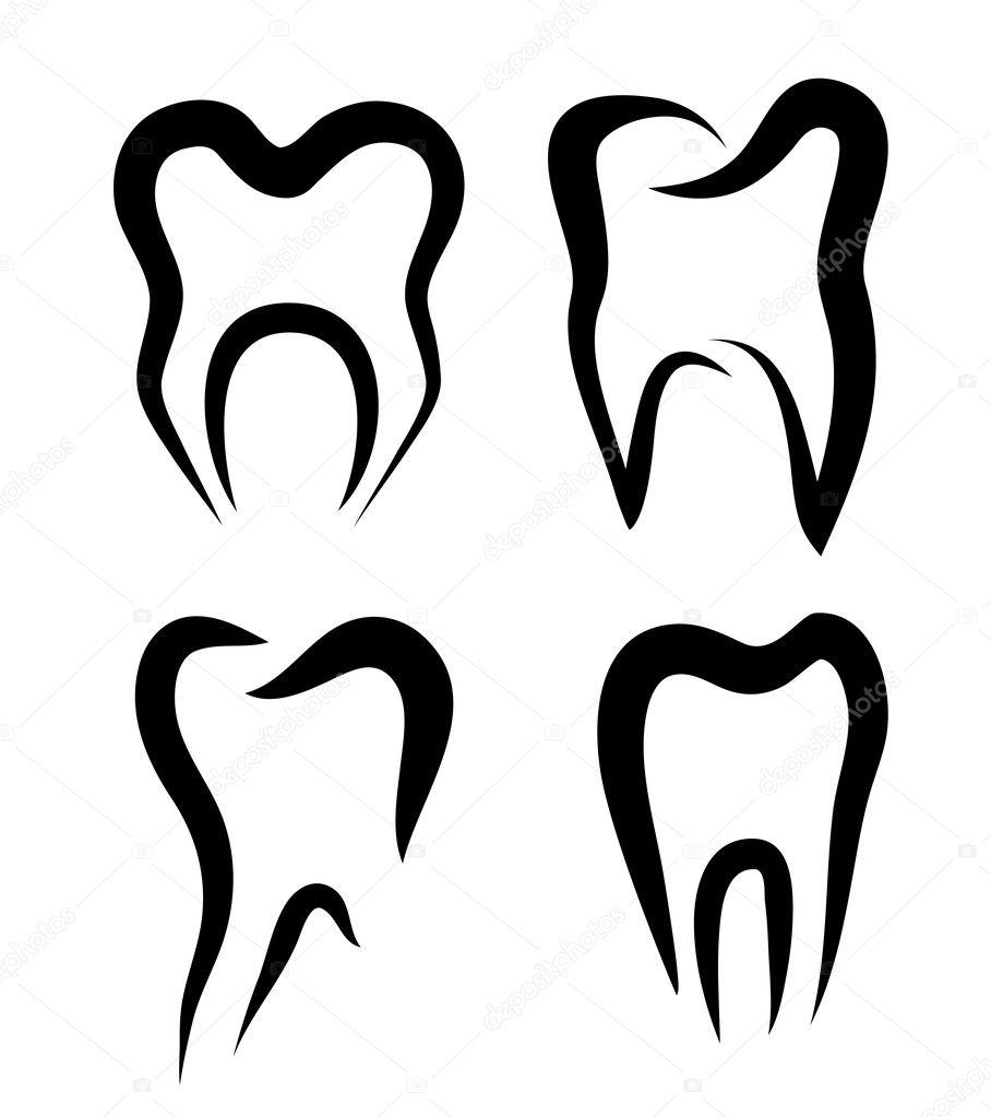 Set of teeth symbols