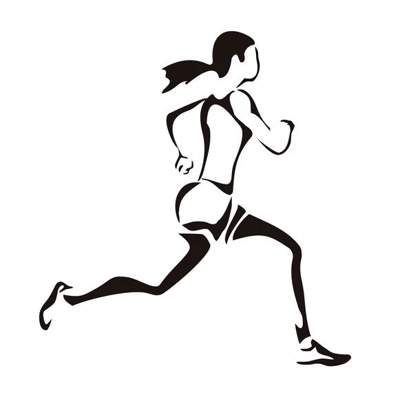 Mujer corriendo — Vector de stock