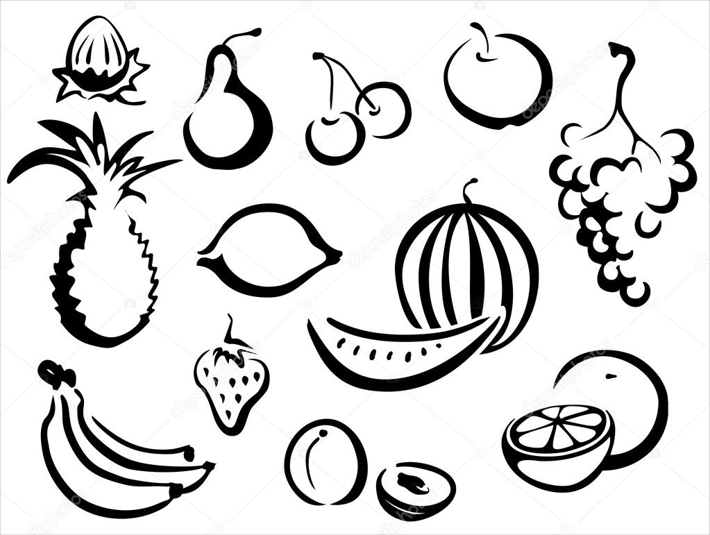 Fruits symbols collection ⬇ Vector Image by © baldyrgan Vector Stock