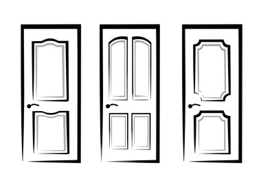 Doors collection of isolated illustration clipart