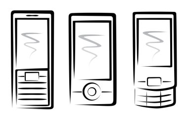 Mobile phones collection clipart