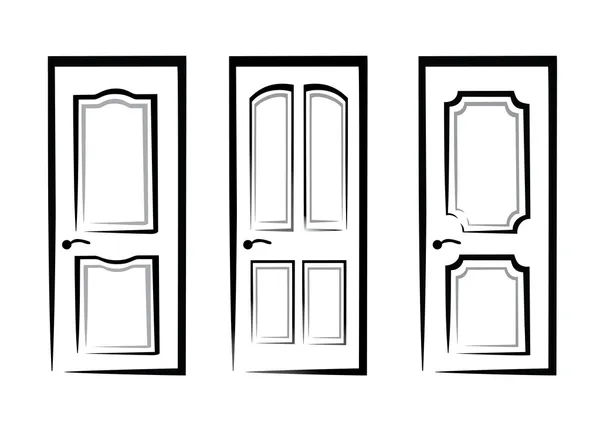Dörrar samling av isolerade illustration — Stock vektor