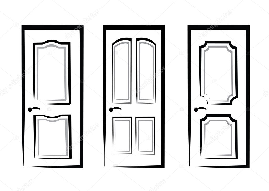 Doors collection of isolated illustration