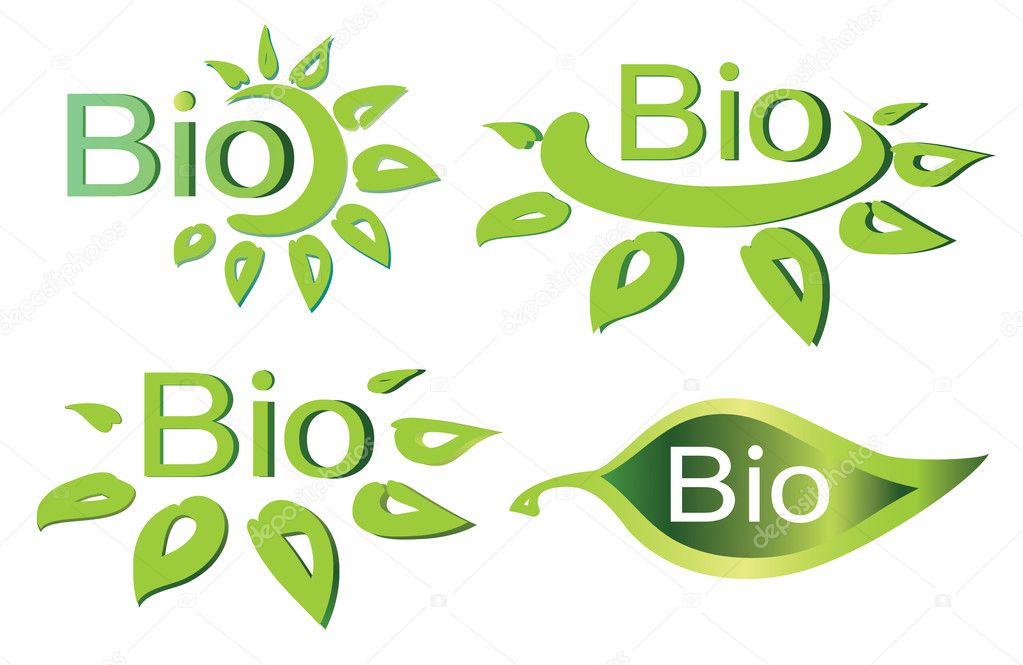 Bio concept set of logotypes and symbols