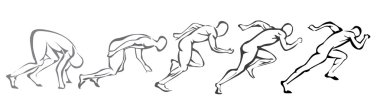 Sprint concept. set of symbols running man clipart