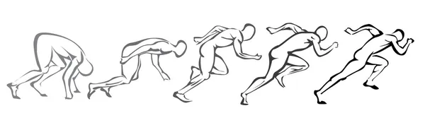 Концепция спринт. набор символов, бегущий человек — стоковый вектор