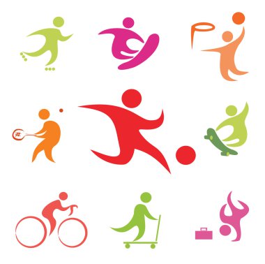 Street sport icons collection clipart