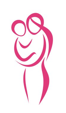 Mother and her baby symbol clipart