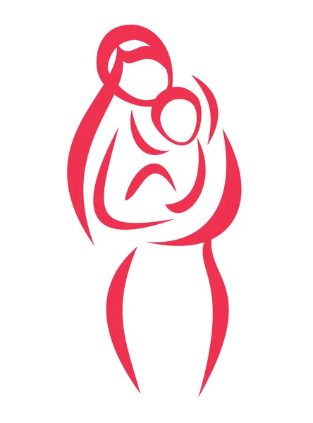 Mère et son symbole de bébé — Image vectorielle