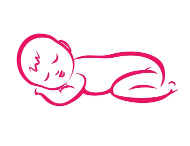 Baby sleeping silhouette clipart