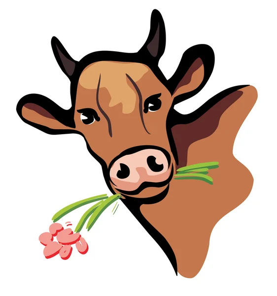 Retrato de vaca feliz multicolorido —  Vetores de Stock