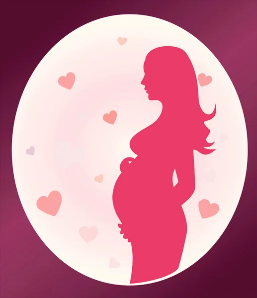 Силует вагітної жінки — стоковий вектор